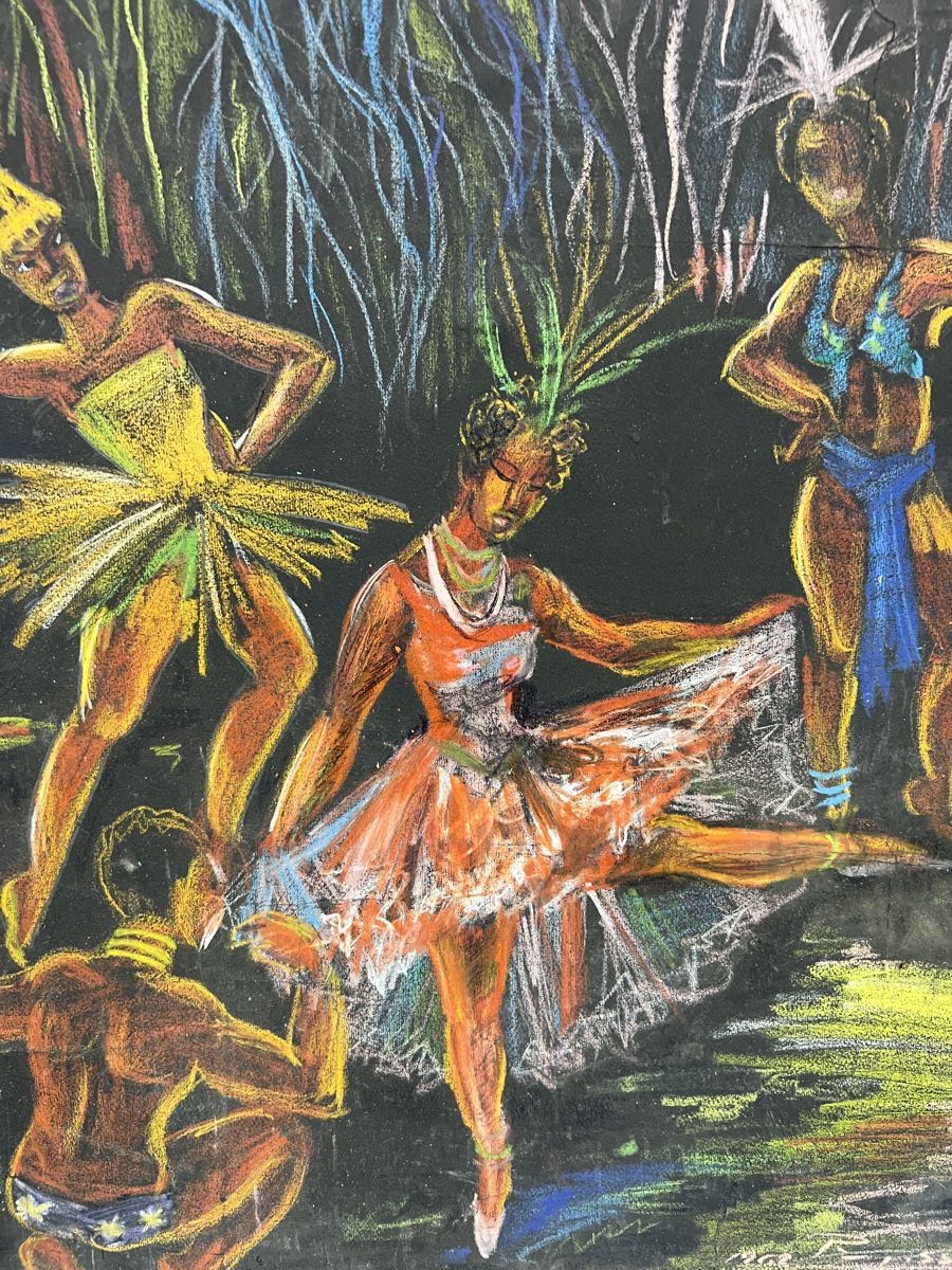 Gemälde: Tableau de danseurs exotiques signé, œuvre unique! – Gebraucht aus Genève von Leboucheoreilles 1