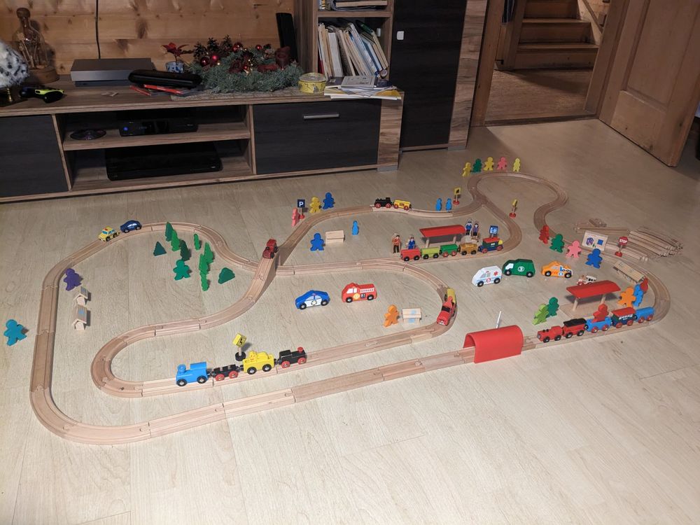 16-teiliges Gleisverbinder-Set Für Holzeisenbahn – Kompatibel Mit Allen Gängigen Marken | Erweiterung Für Spielzeug-Eisenbahn