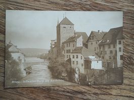 Photo Karte / Brugg AG - Schwarzer Turm Aarebrücke von 1920