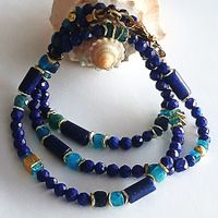 Lapislazuli  Unikat Halskette oder  Wickelarmband Emarra
