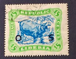 Briefmarken aus Liberia  Nilpferd gestempelt