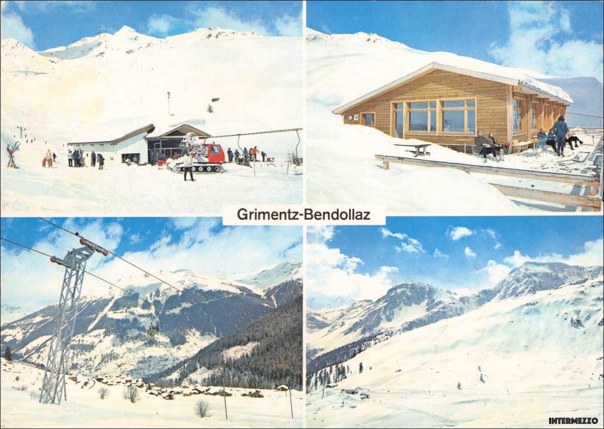 Cartoline postali: Grimentz VS // 1974 Bendolla Sesselbahn // Winter – Usato da Basel venduto da intermezzo12
