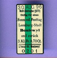 Billett  Boniswyl - Lenzburg Stadt