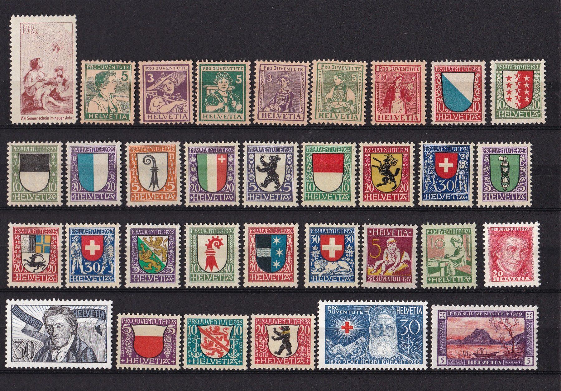 Alle Briefmarken: Pro Juventute Briefmarken Lot, postfrisch ab Vorläufer – Gebraucht aus Münchwilen AG von Nesar