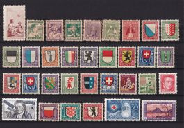 Pro Juventute Briefmarken Lot, postfrisch ab Vorläufer