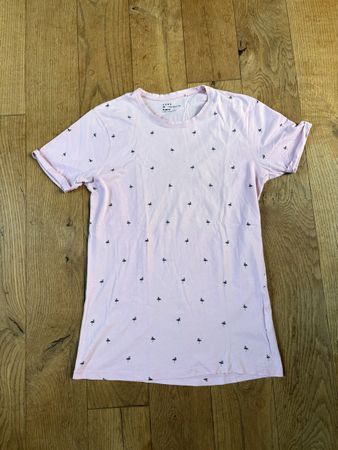 T-Shirt rosa Flamingo Muster Grösse M Slim Fit