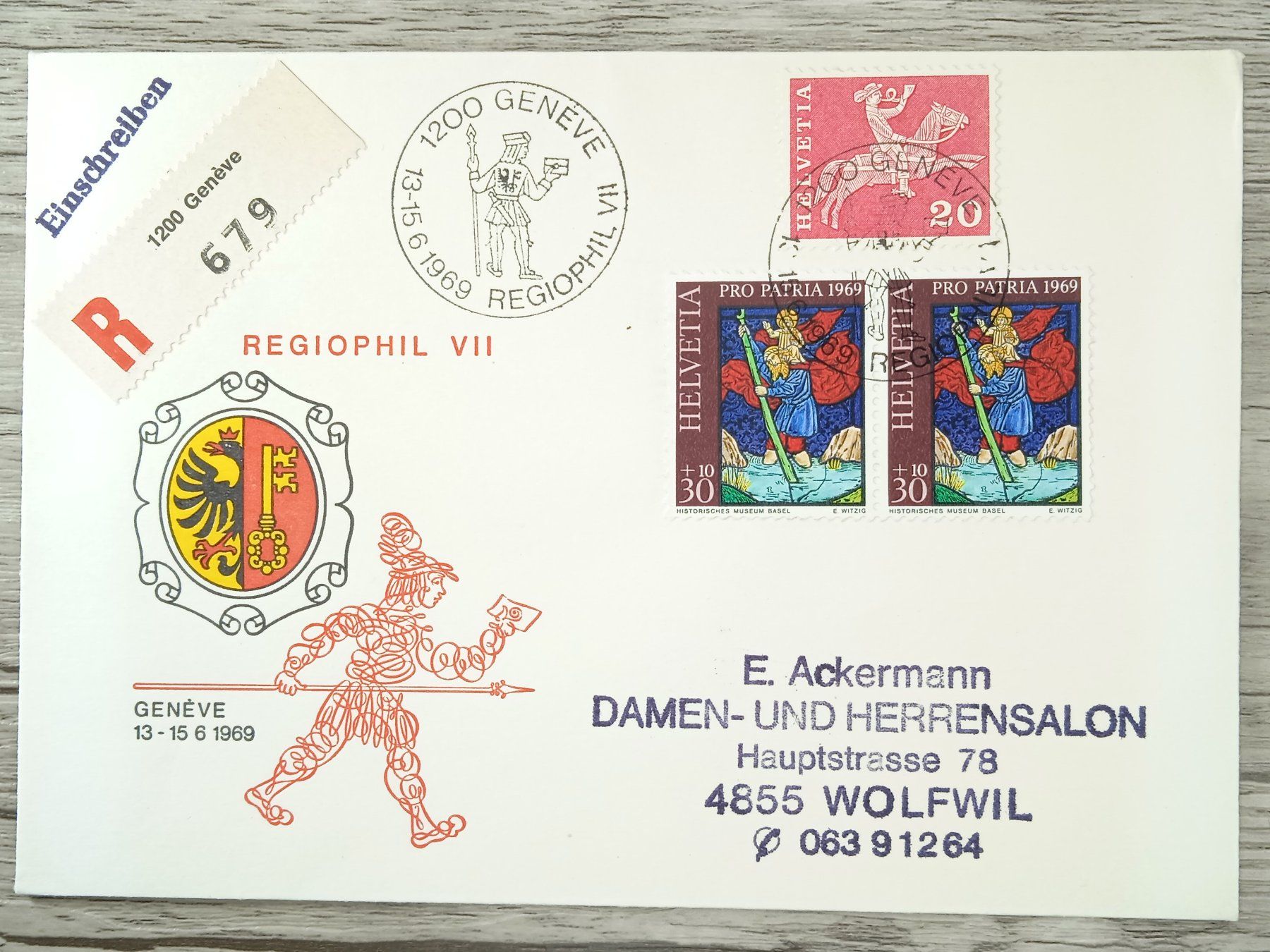 Tutti i francobolli: TR96 Enveloppe + Timbre Suisse 1969 – Usato da Cousset venduto da Patrick_Collections