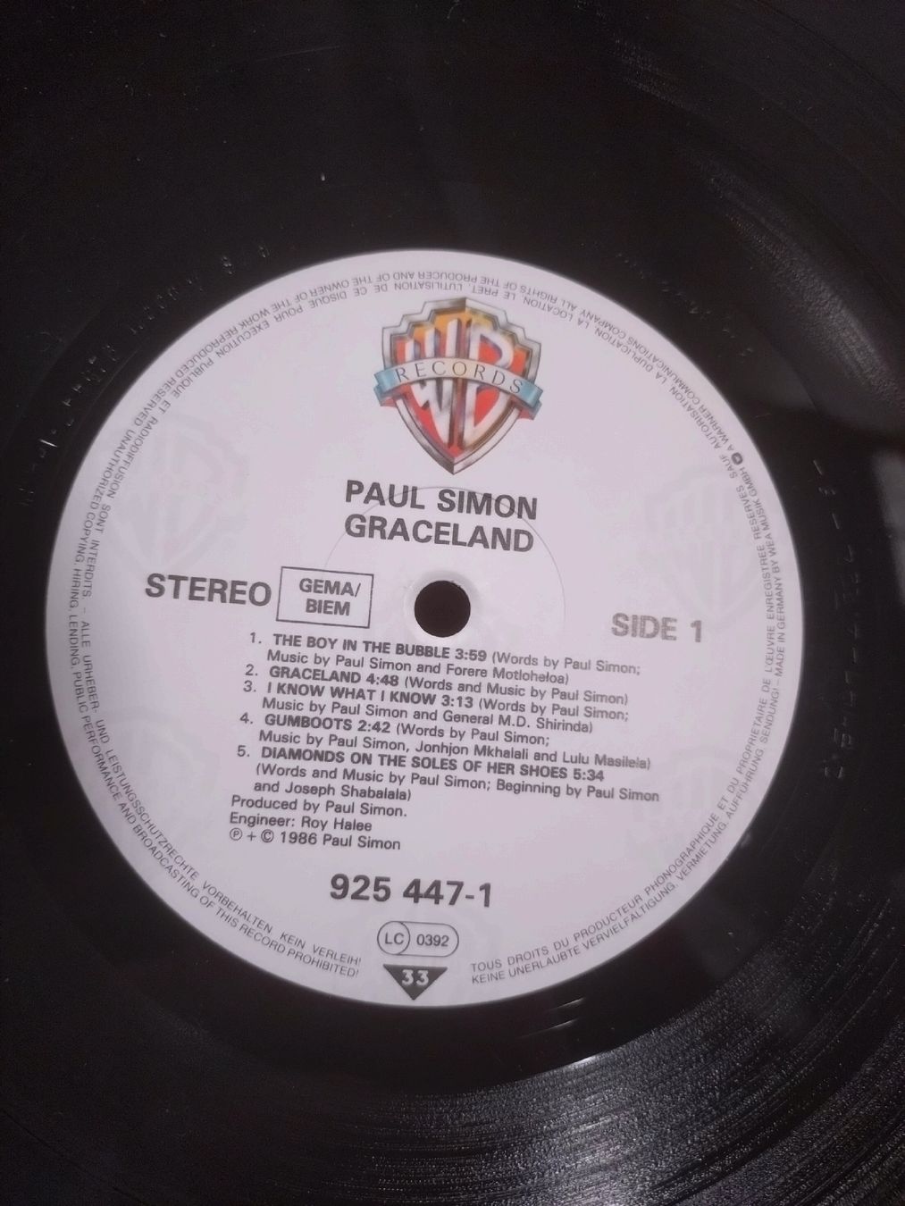 Dischi in vinile: Vinyle Paul Simon - Graceland  – Usato da Farvagny-le-Grand venduto da LaCaverne 1