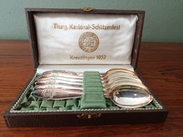 6 Löffel 800 Silber Kreuzlingen 1952 Schützenfest