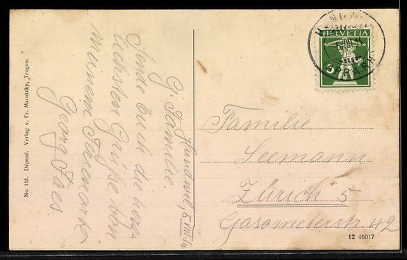 Cartoline postali: AK Hundwil, Ortsansicht mit Kirche – Usato da Berlin venduto da bartko-reher 1