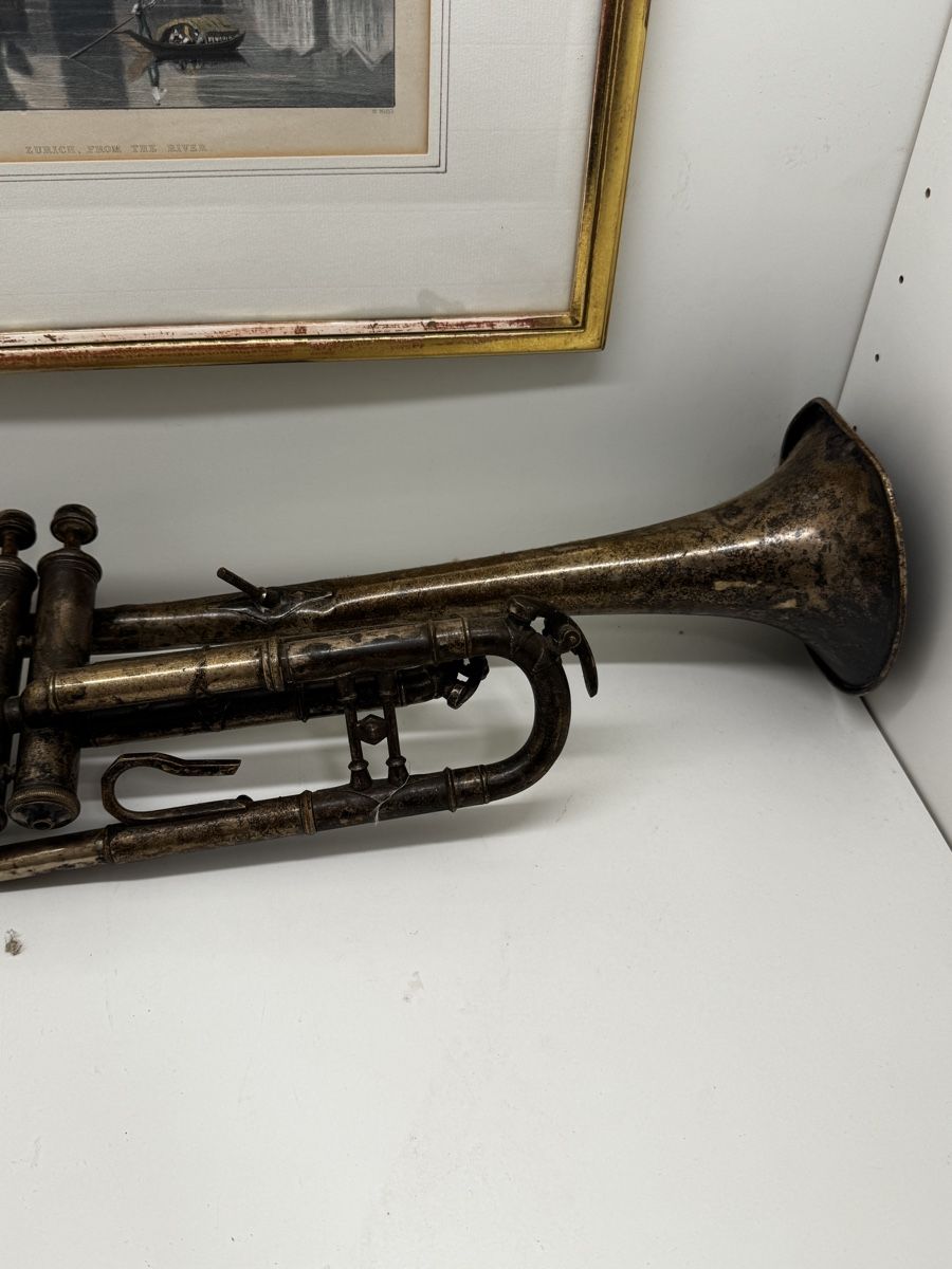 Strumenti musicali: Taschen-Trompete mit Koffer, alt, gebraucht – Usato da Schlieren venduto da Eldi84 4