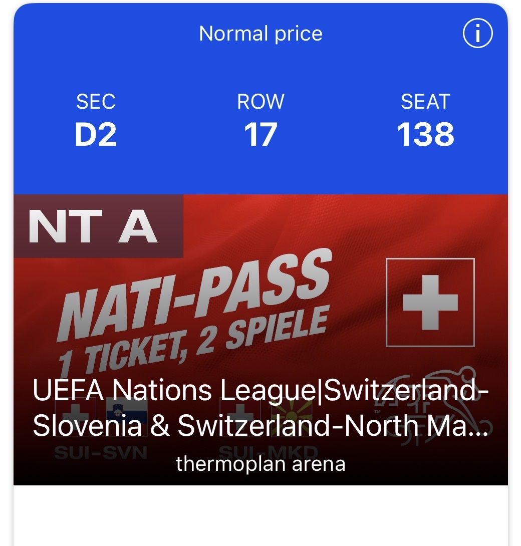Biglietti: Nati-Pass UEFA Nations League – Nuovo e nell'imballaggio originale da Kriens venduto da jedinho 1