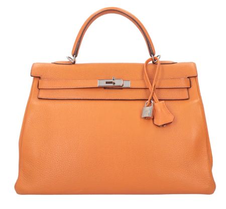 Hermès Kelly 35 — Orange / Clémence / Palladium