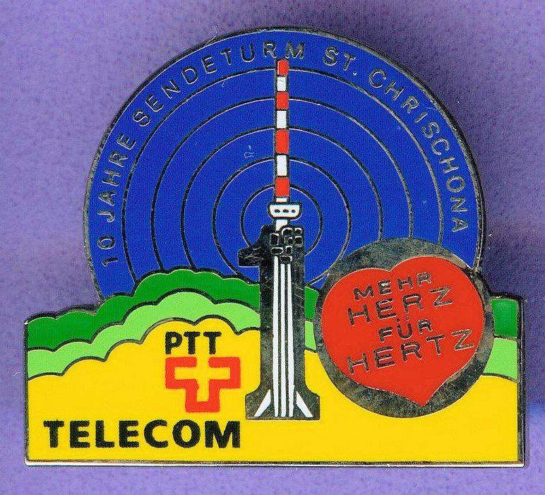 Placchette & Badge: PTT  TELECOM  Sendeturm St.Chrischona – Usato da Winterthur venduto da Sammleroase