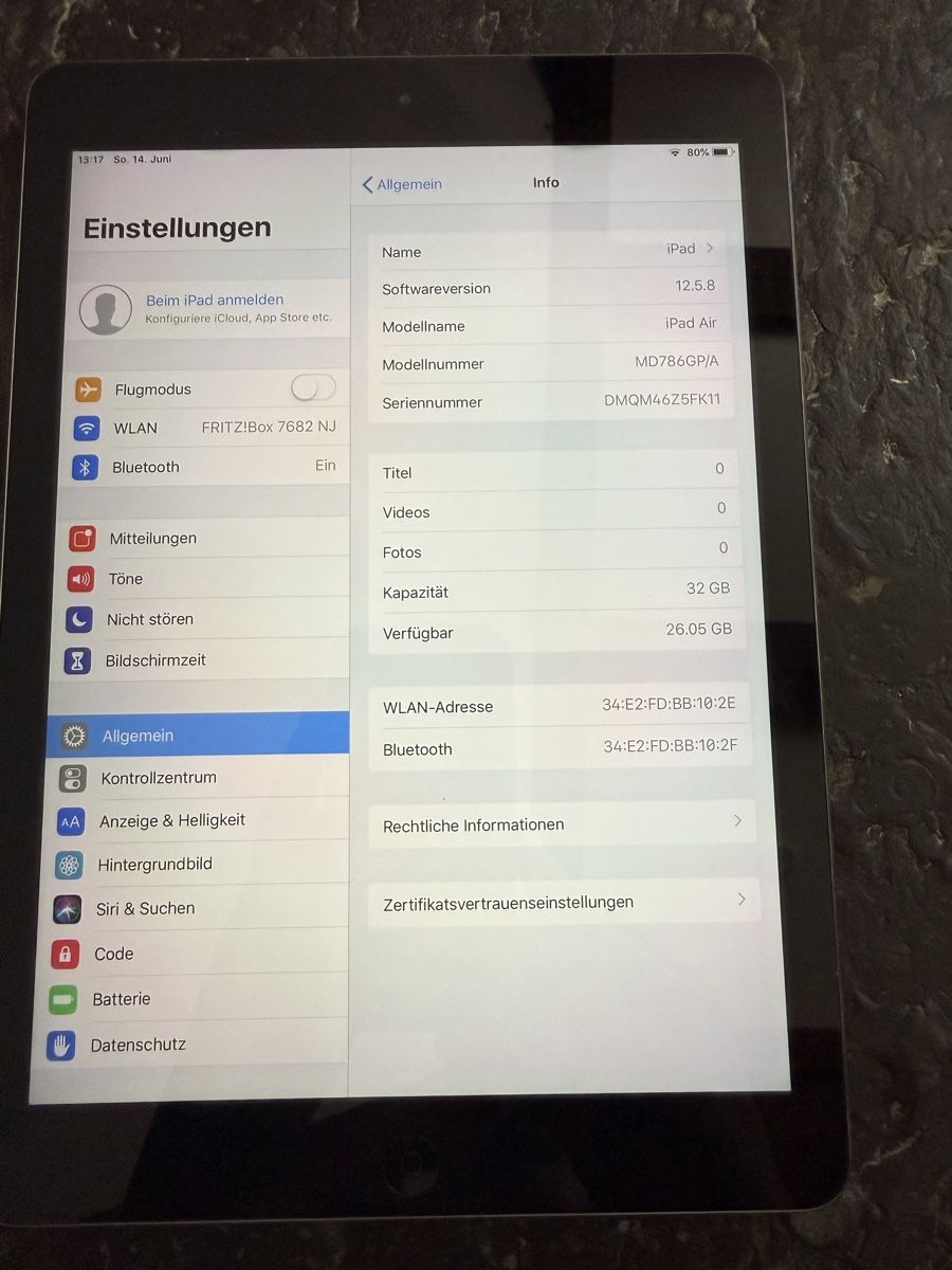 Apple Tablet PC: iPad Air leichten Gebrauchsspuren – Usato da Steckborn venduto da Diana.84 1