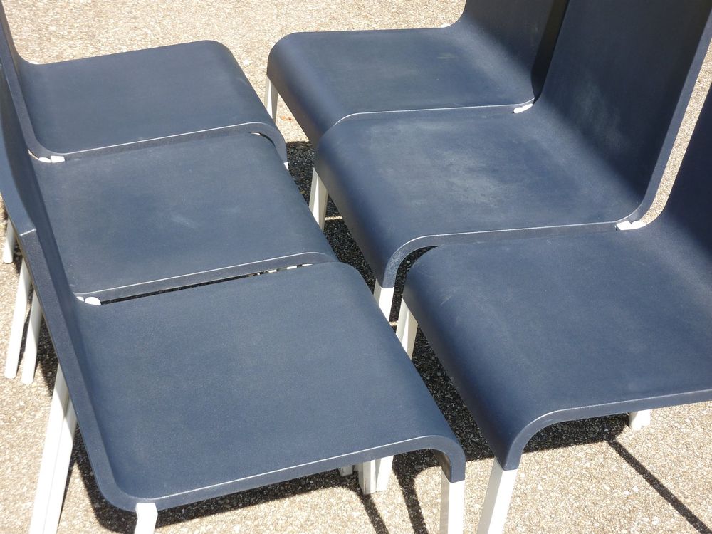 6 Stühle Stapelstühle Van Severen .03 stapelbar Vitra Tisch 5