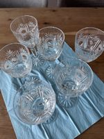 6 edle Weingläser aus böhmischem Kristallglas, 70er Jahre 
