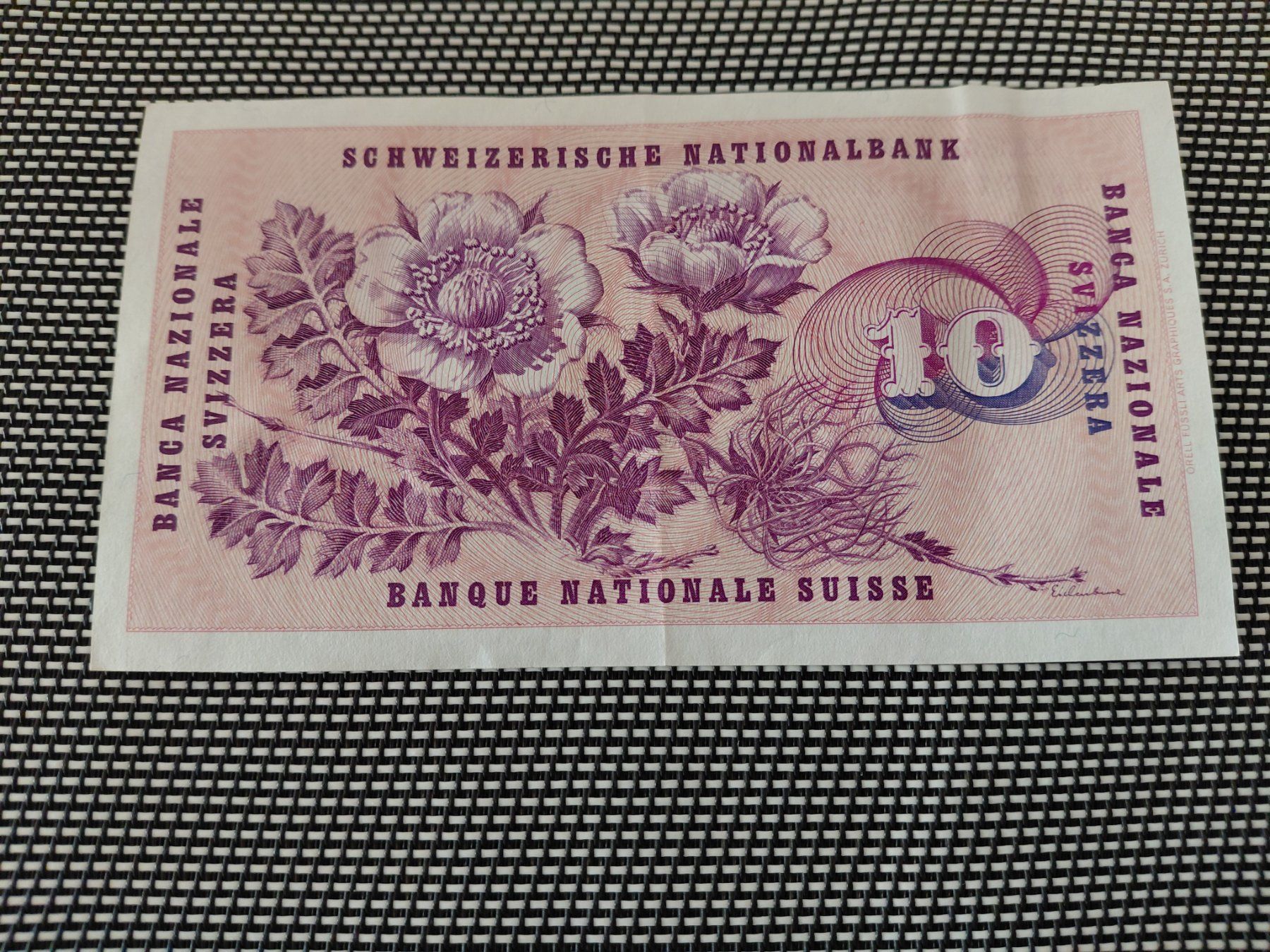 Banknoten: 10 Fr, CH Banknote 1971 fast neu – Gebraucht aus Horw von Onurb008 1