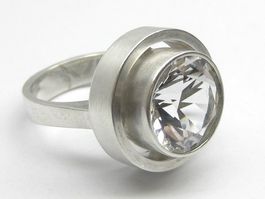 Vintage Silber Ring 925 / Bergkristall / Gr. 54