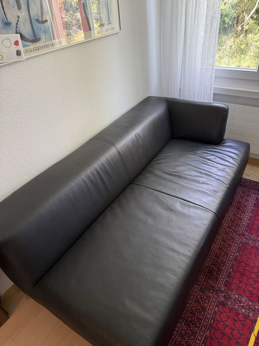 Divani: Echtleder Sofa schwarz – Usato da Stäfa venduto da val_v29n