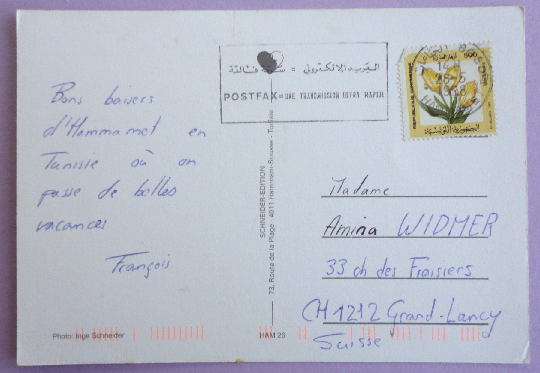 Cartoline postali: Hammamet - Tunisie – Usato da Fétigny venduto da Billy2miny 1