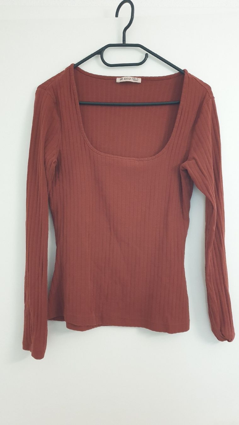 Maglioni & Felpe: Langarm Shirt Terracotta, square neck, Grösse M – Usato da Gränichen venduto da mic_x2zf