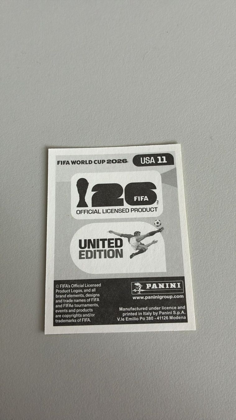 Panini Carte collezionabili: Carte panini 2026 - USA 11 – Nuovo (secondo la descrizione) da La Neuveville venduto da Ibo2300 1
