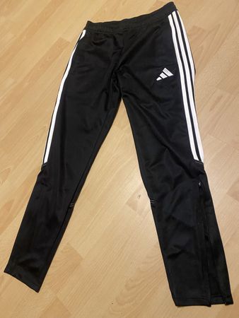 Adidas Trainingshose schwarz mit Reissverschluss Grösse S