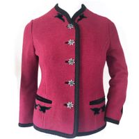 Jacke Gr. XS/S Trachtenjacke rot COUTURE mit Samteinfassung