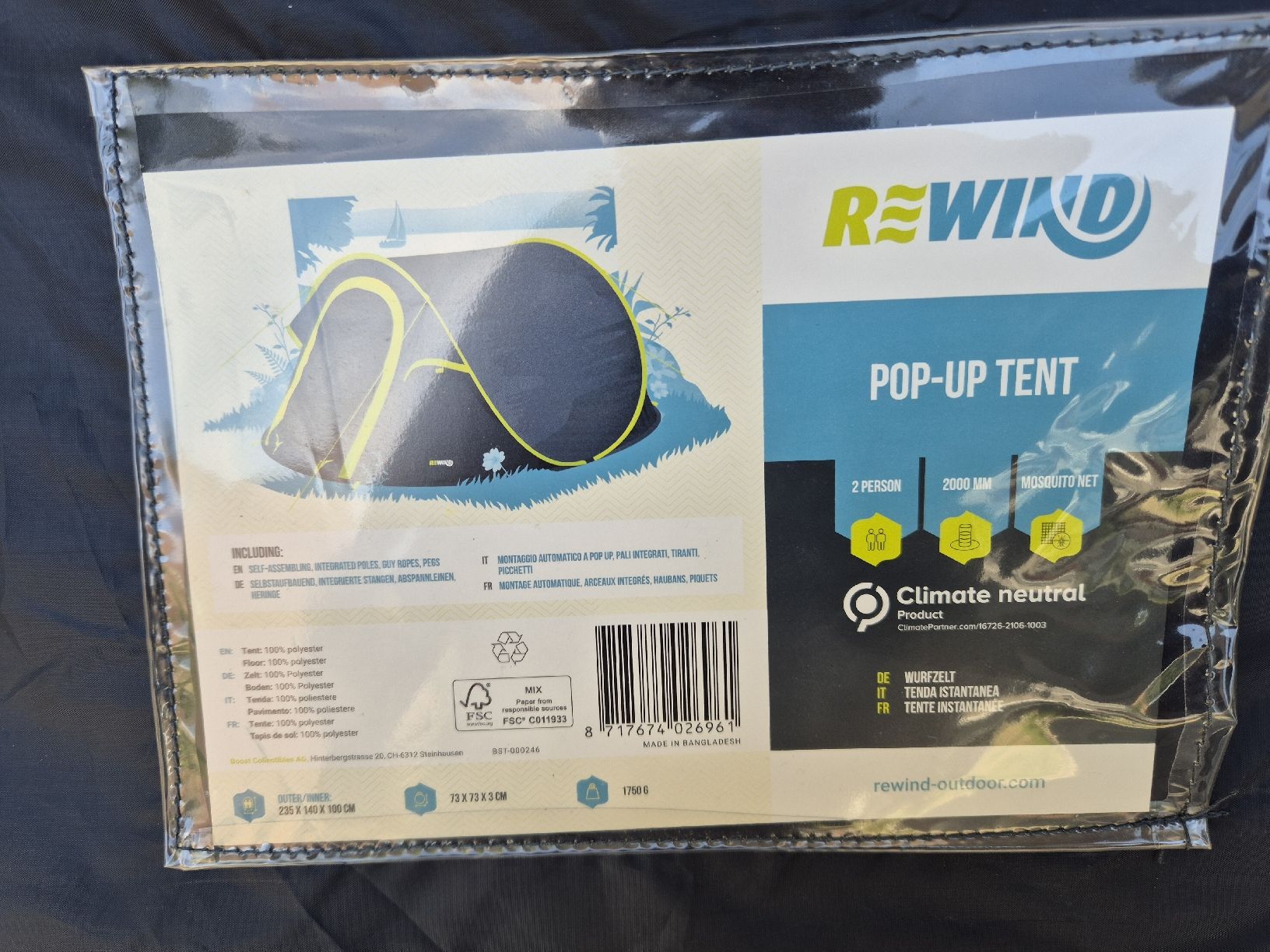 Tende : Rewind Pop-Up Tent 2 Personen – Nuovo (secondo la descrizione) da Zweisimmen venduto da Kleindietwil 1