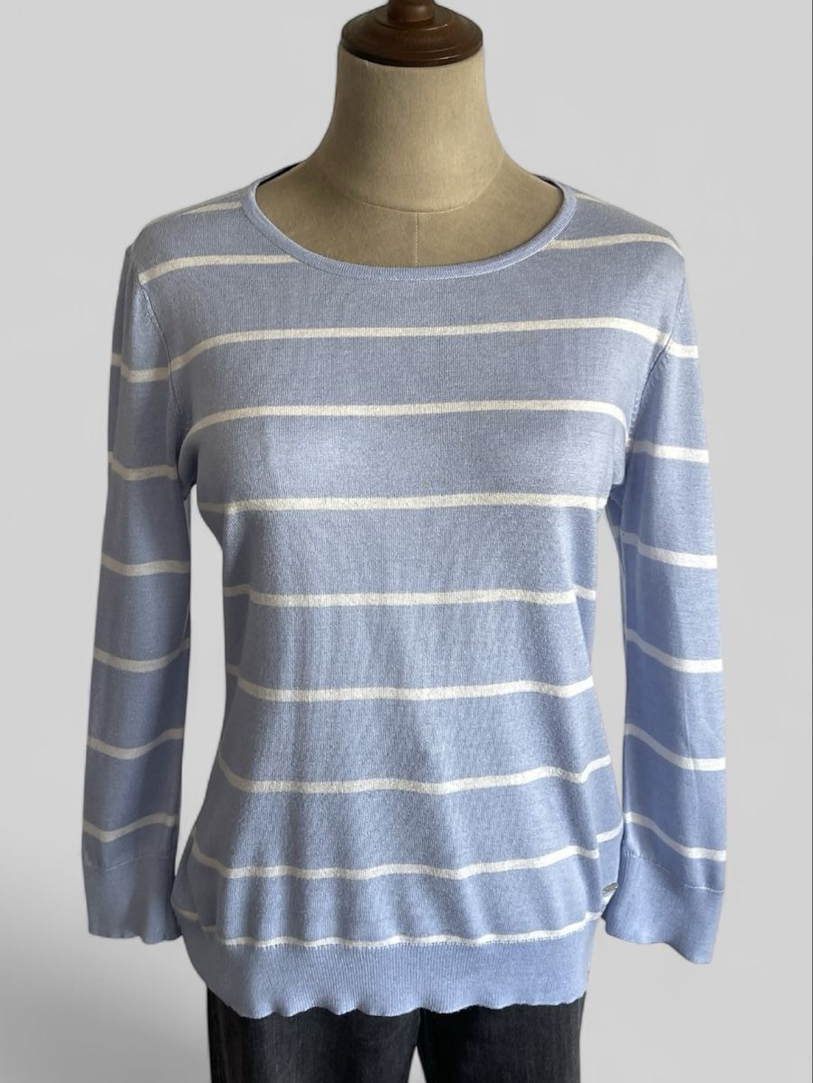 Tommy Hilfiger Maglioni & Felpe: Tommy Hilfiger Damenpullover gestreift Hellblau Gr. M – Usato da Zürich venduto da Recode.Fashion 1