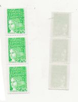 France Luquet Roulette TVP et 2,70 2 x  3 timbres **