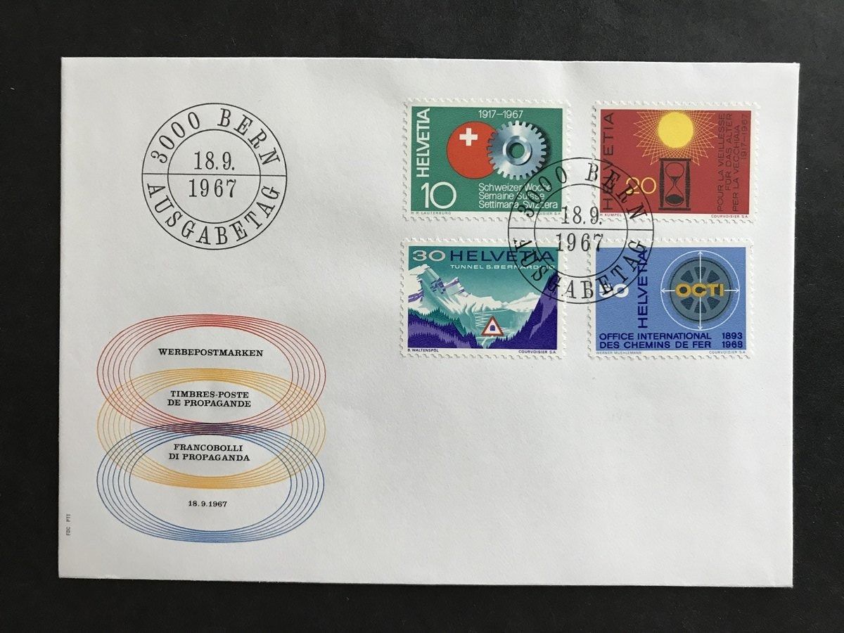 Tutti i francobolli: Zst 449/52 Webemarken II 1967, FDC 18.9.67 – Usato da Uitikon Waldegg venduto da Gooddeal05