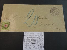15.VIII.97, NACHPORTOBRIEFVON LUGANO NACH EINSIEDELN VERMERK