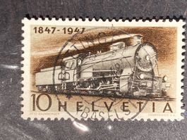 Schweiz 1947 Eisenbahn 10 Vollstempel BETTINGEN 9.I.48