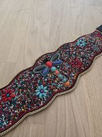 Elastic belt beaded dragonfly flowers size S M