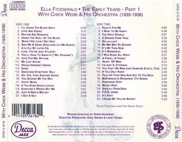 CD: box 2CD's - Ella Fitzgerald [Decca] Chick Webb Orchestra – Usato da Unterbäch VS venduto da soqun 1