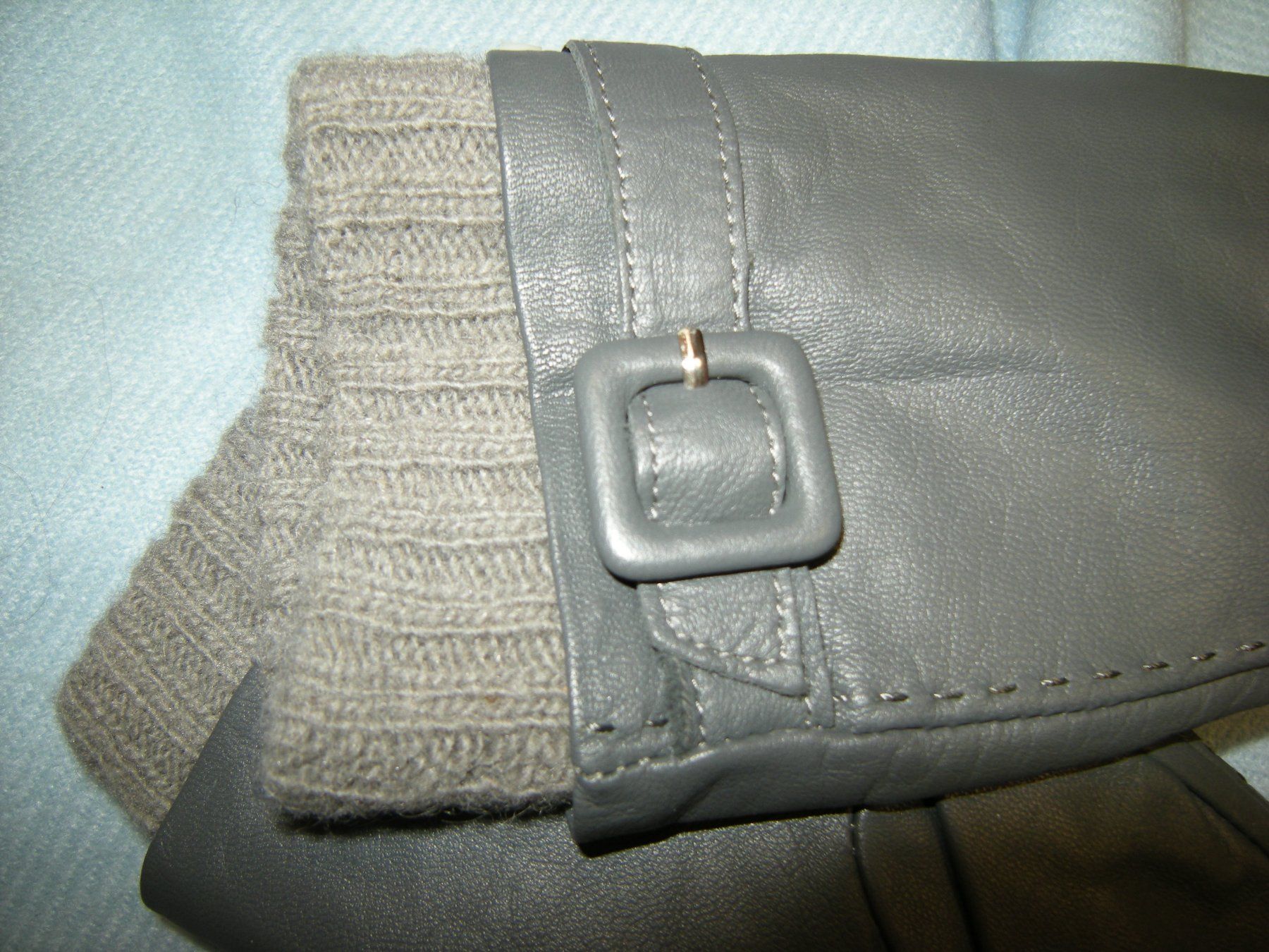 Guanti & manicotti: Echt Glatt Leder Strick Handschuhe Gr. S grau – Nuovo e nell'imballaggio originale da Holziken venduto da Rupe 3