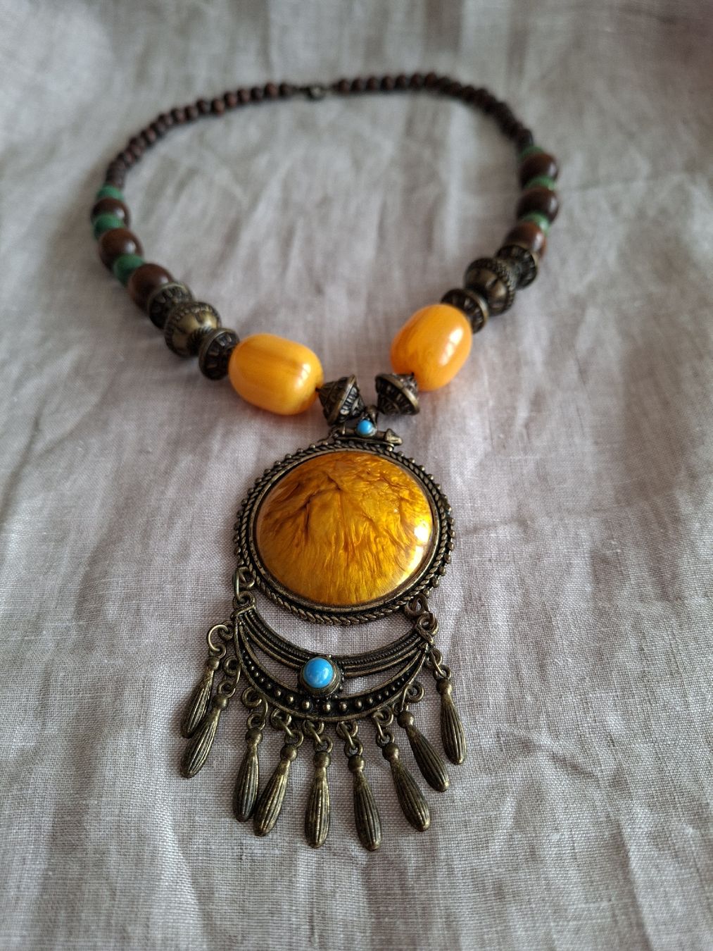Catenine: Collier Bohème Statement à Grand Pendentif Ambre – Nuovo (secondo la descrizione) da Lutry venduto da Sim_Sta 7