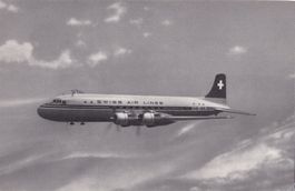 Swiss Air Lines Transatlantic DC-6-B im Flug