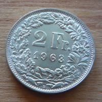 2 Franken 1963, silber