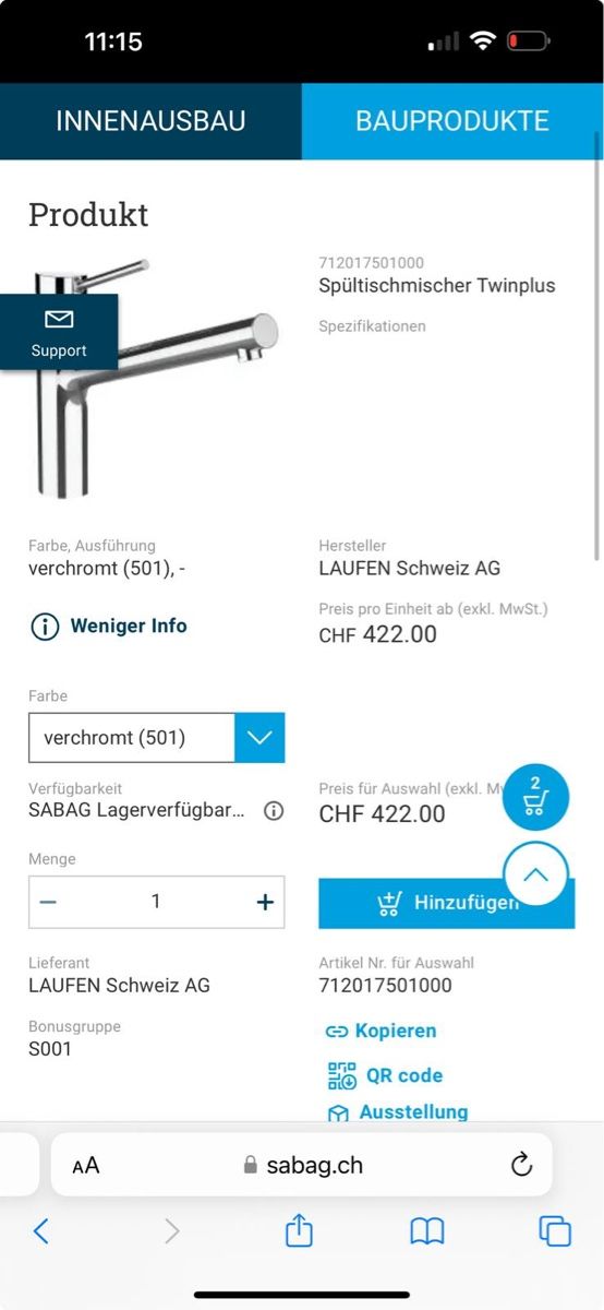 Laufen Rubinetteria: LAUFEN Waschtischarmatur – Usato da Lyss venduto da m_s_wm78 4