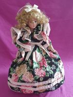 Süsse Porzellanpuppe mit blonden Locken, Sammlerstück!