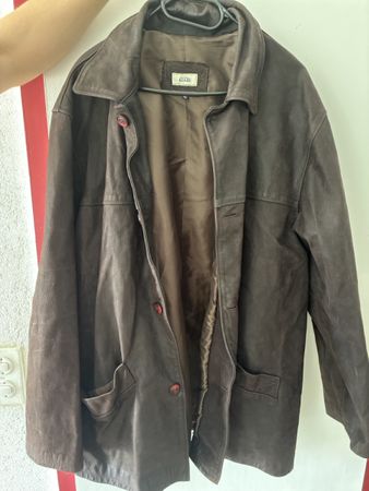 Veste en cuir marron Kiabi homme taille XL