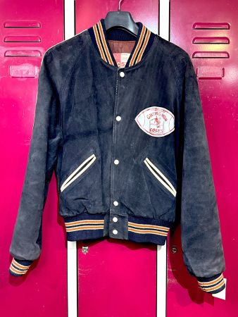VINTAGE CHEVIGNON "COLTS" FOOTBALL LEATHER JACKET SZ: L
