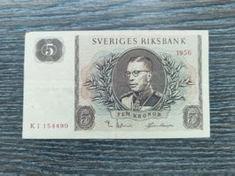 Schweden 5 Kronen 1956 !!!!!!