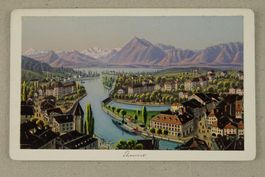 THUN, BERNER OBERLAND, ALTKOLORIERTE AQUATINTA VON DIKENMANN