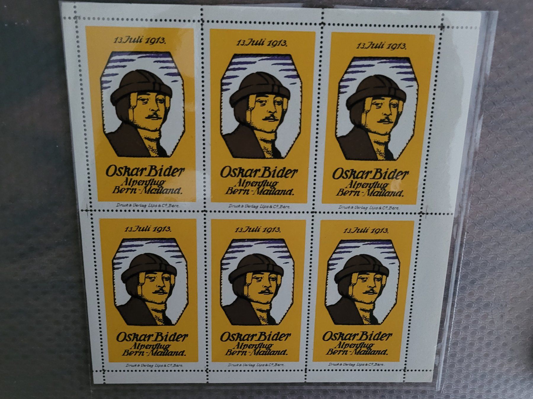 Alle Briefmarken: Oskar Bider 6er Bogen ** SBK 2026 CHF 240.- – Neu (gemäss Beschreibung) aus Luzern von Iorek_Byrnison