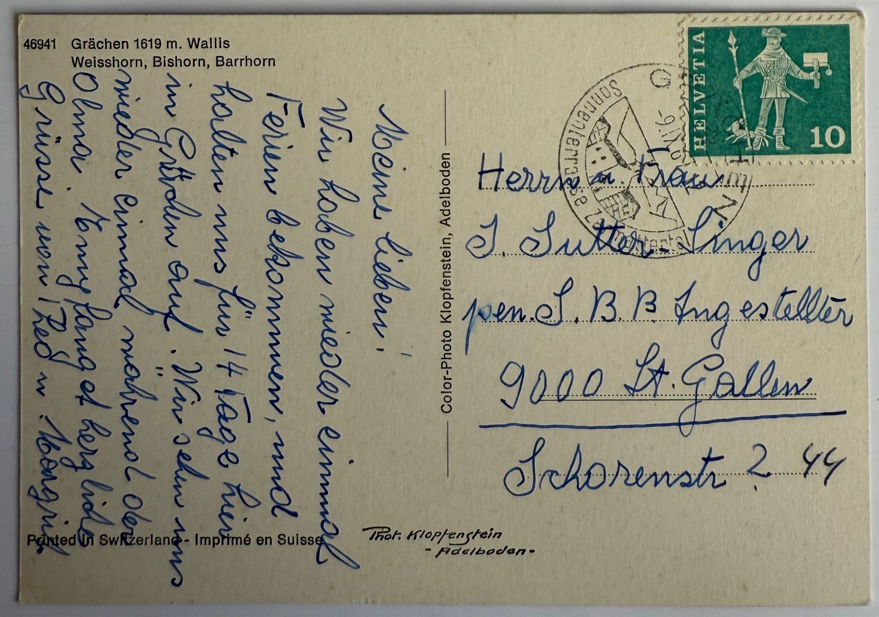 Cartoline postali: Grächen - 1967 – Usato da Lutry venduto da Ediego 1