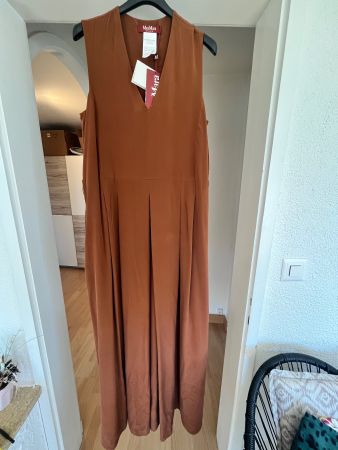 Max Mara Studio robe longue taille 40 Brun 100% soie